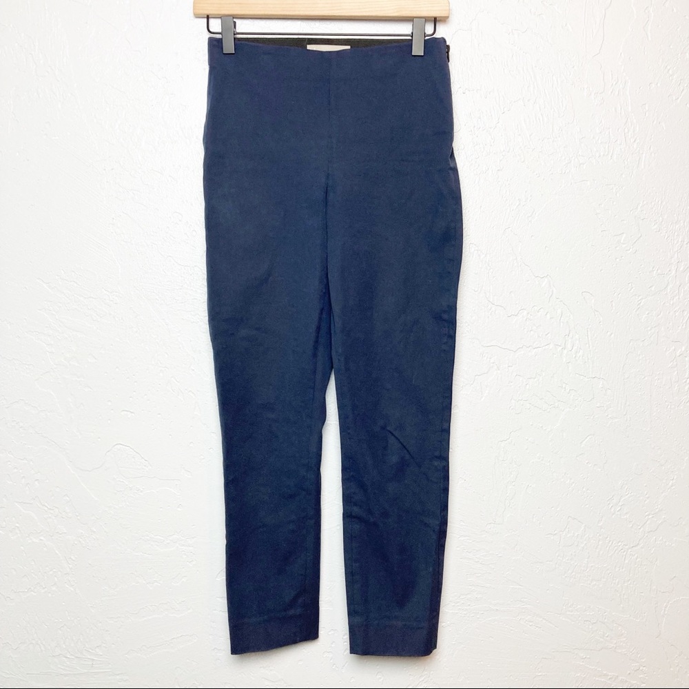 Everlane The Side-Zip Stretch Cotton Slim Navy Blue Ankle Trousers Pants Size 0